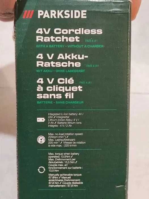 Cheie electrica fără fir cu clichet pe USB-C, PARKSIDE® PAR 4 A1 noua