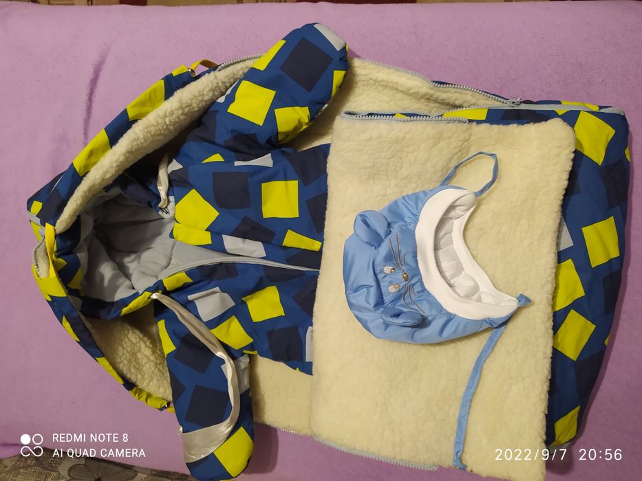 Конверт на выписку с комбинезоном 2в 1