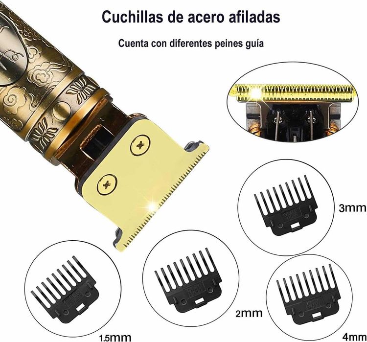 Aparat electric pentru tuns barba si par reincarcabil inox 4 capete