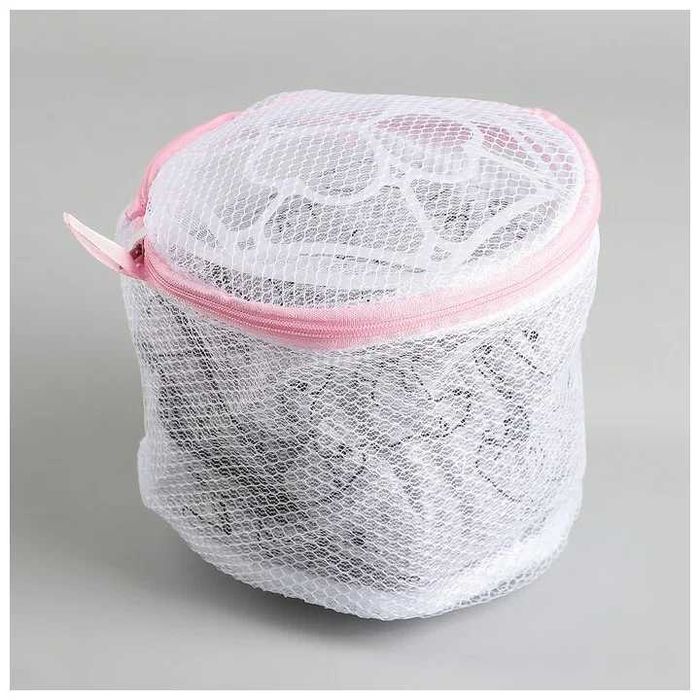 Мешок для стирки белья с  сетка цвет белый