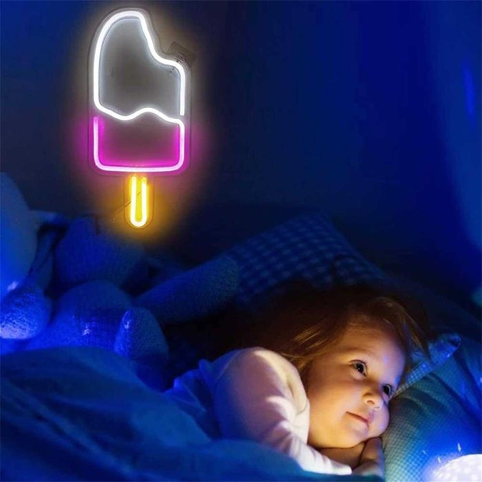 LED Неонов надпис "Сладолед" (Popsicle) – Акрилна декорация за стена