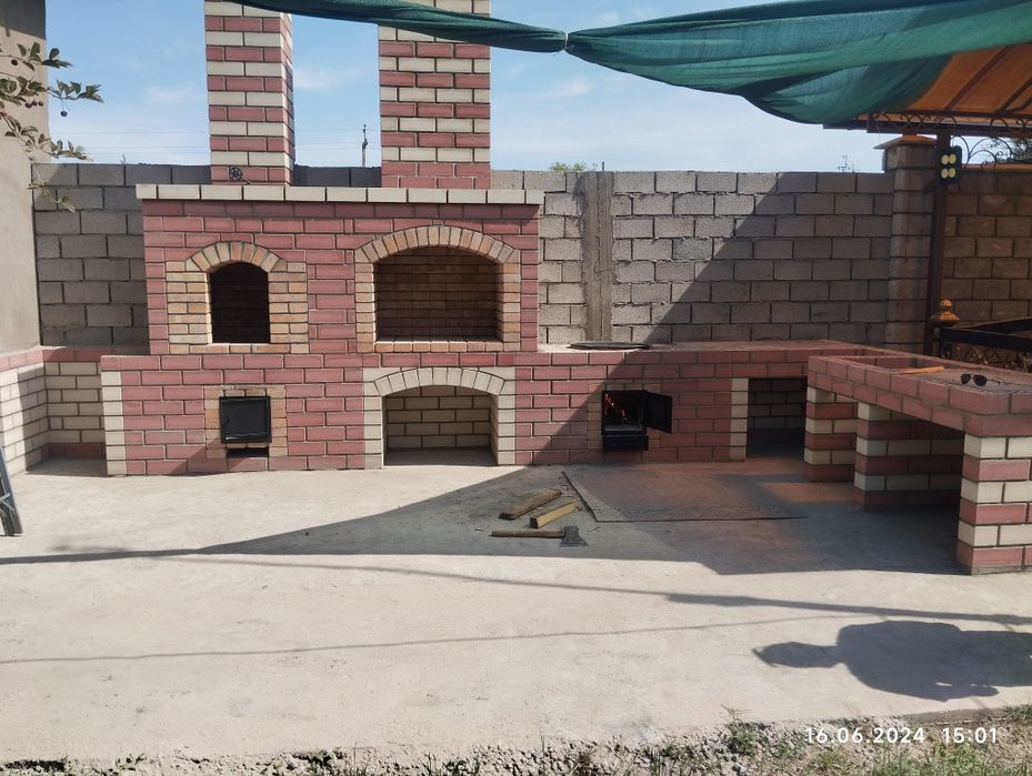 летняя кухня камин очаг