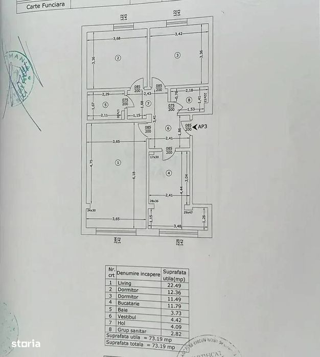 Apartament 3 camere Metrou 1 Decembrie loc parcare inclus in pret
