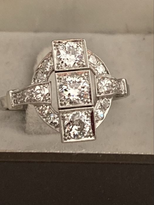 Inel platina Art Deco diamante 1.10ct