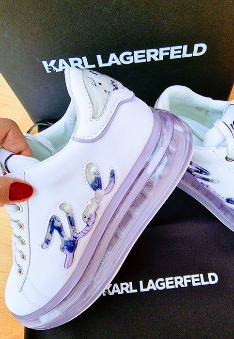 Adidasi originali piele naturala Karl Lagerfeld,cutie,etichetă,saculet