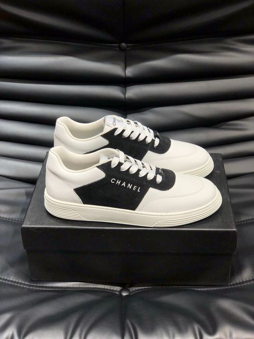 Adidasi Chanel CC Logo Low-Top Sneakers White/Black