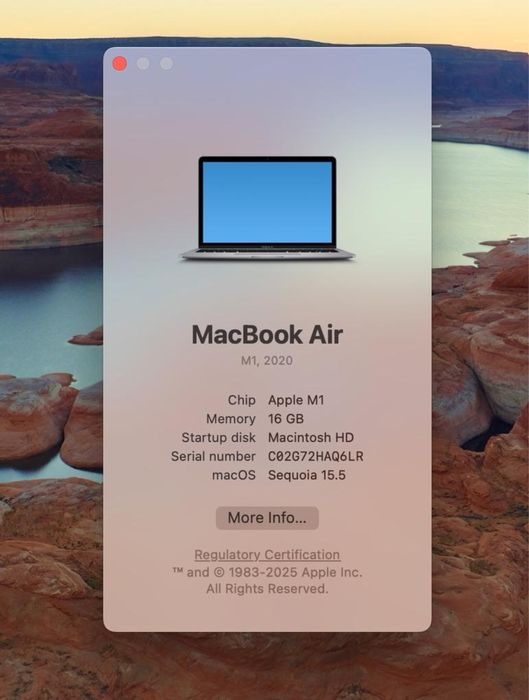 Apple MacBook Air 13” M1 (2020) 16GB RAM / 512GB SSD, Space Gray