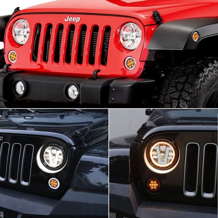 Semnalizari LED cu Angel Eyes Jeep Jeep Wrangler JK Rubicon Sahara 200