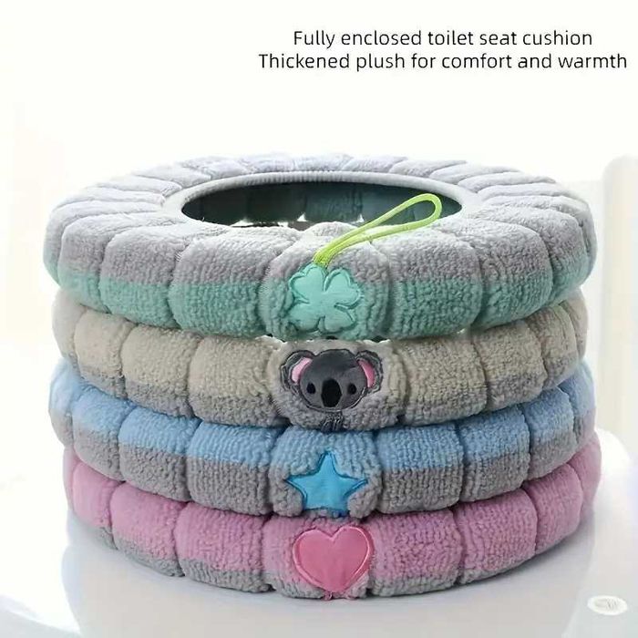Пухкав калъф за тоалетна чиния, мека и топла подложка в различен цвят
