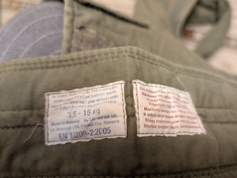 Marsupi portbebe compact, simplu, practic și rapid. Bumbac 100