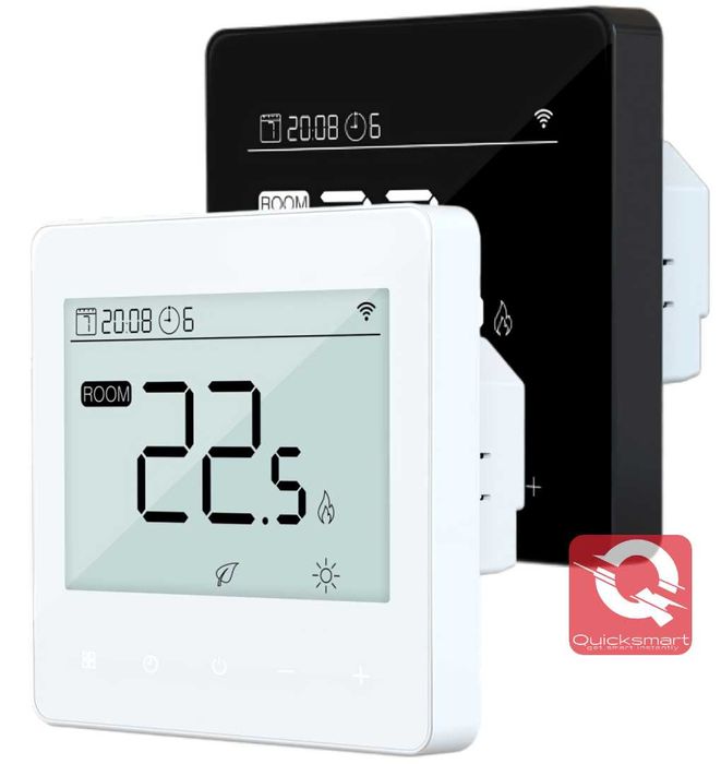 Automatizare Incalzire Pardoseala Q10, 4 Termostat cu fir Q40, Alb