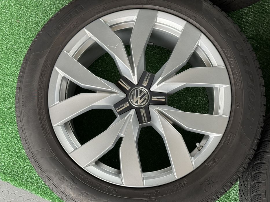 4бр. КАТО НОВИ 20” ОРИГИНАЛНИ Джанти “BRAGA” 5х112 Със Зимни Гуми 285/45R/20 *PIRELLI* за -VW TOUAREG/MERCEDES CLS/AUDI Q7/SQ7/Vag- 9.0Jx20H2, ET33