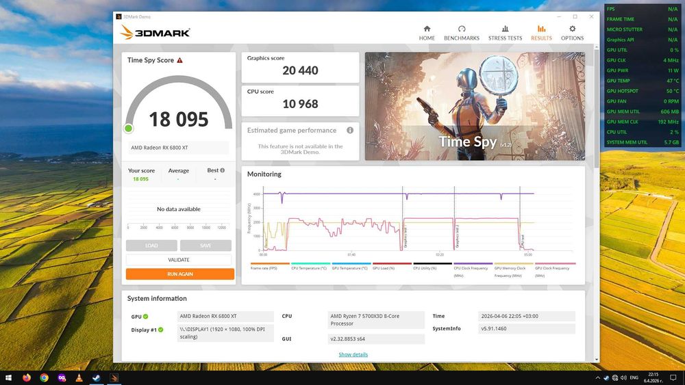 Gaming PC Amd Ryzen 7 5700X3D + ASUS TUF RX 6800 XT GAMING OC
