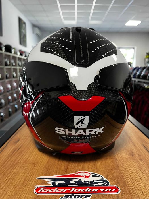Мото каска SHARK SPARTAN CARBON RAVE ,вградени очила,S 55-56см