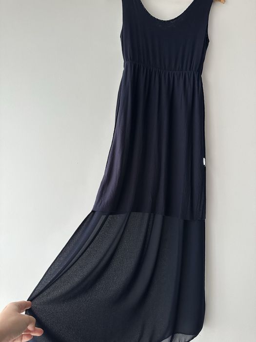 Rochie lunga vaporoasa bleumarin, L-XL