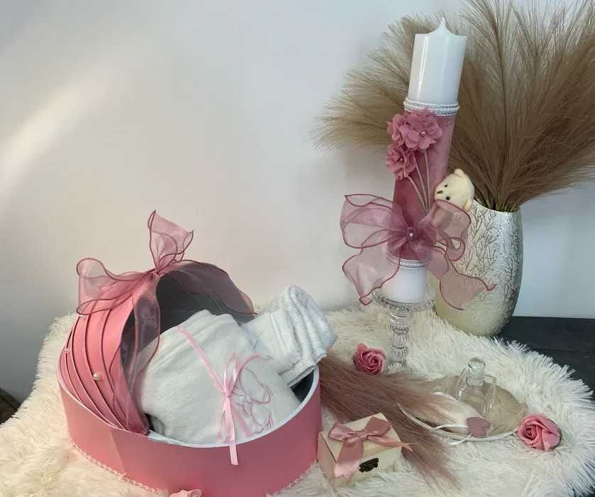 Trusou roz, tip landou, 7 piese, fata/baiat/ ieftin