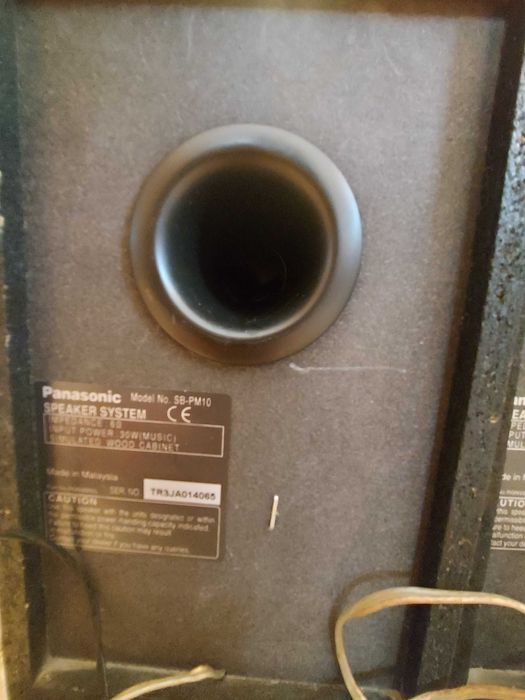 Combina audio Panasonic SA-PM10 + boxe + telecomandă, perfect funcțională