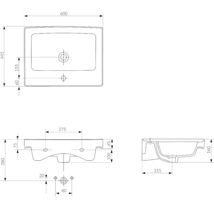 Мивка шкаф мебели баня 60см Cersanit
