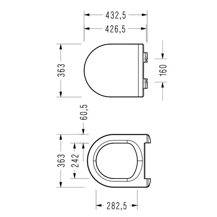 4 бр конзолни керамични тоалетни чинии SAPPHIRE RIMLESS - SEREL
