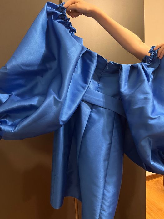 Синее вечернее платье на выпускной, на вечер