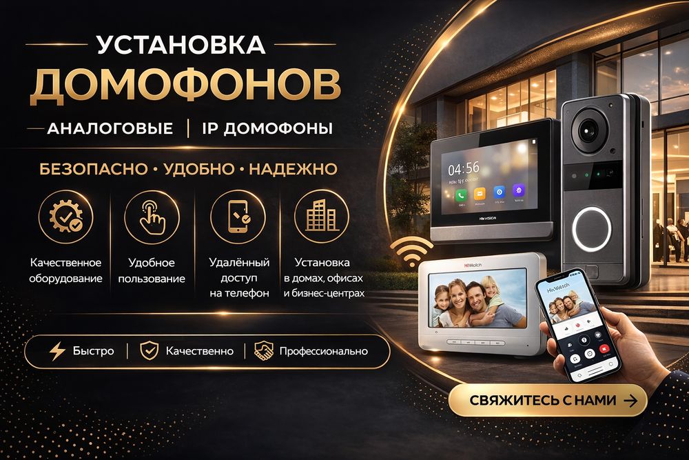 Устоновка видео домофон
