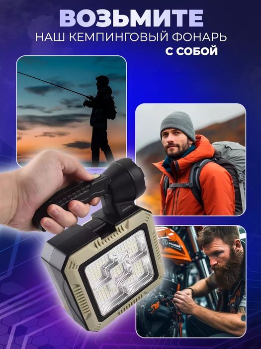 Ручной фонарь прожектор с набором инструментов,Powerbank