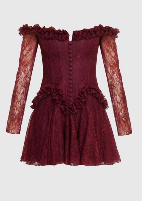 Cliche Дантелена рокля с голи рамене