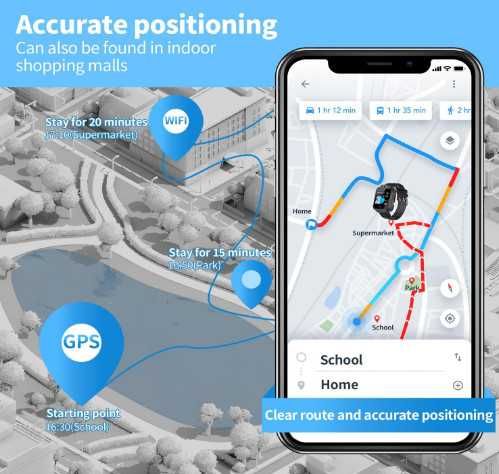 Детски смарт часовник с GPS тракер, SIM карта за разговори