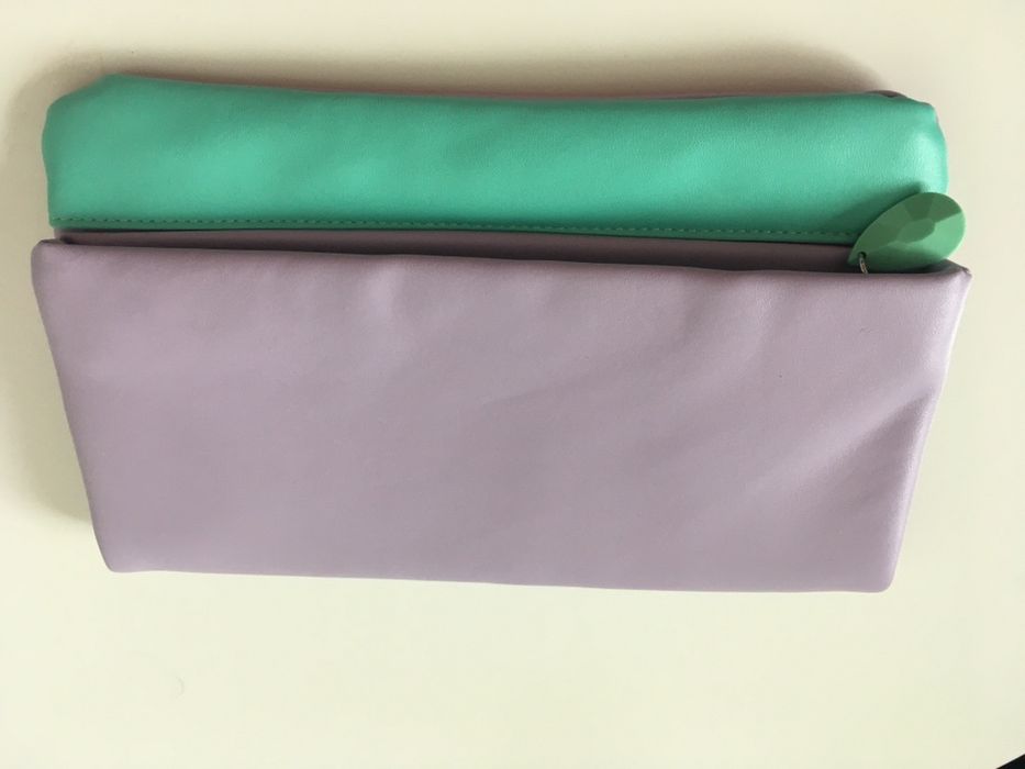 Geanta plic mov si verde