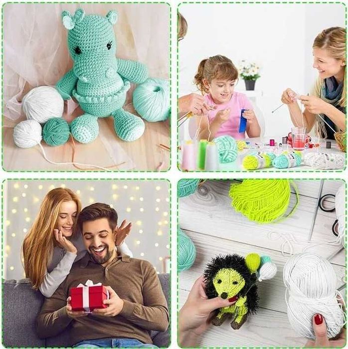 Светеща в тъмното прежда за плетене. 4бр