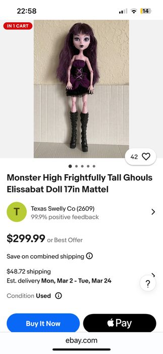 Кукла Monster High Elissabat