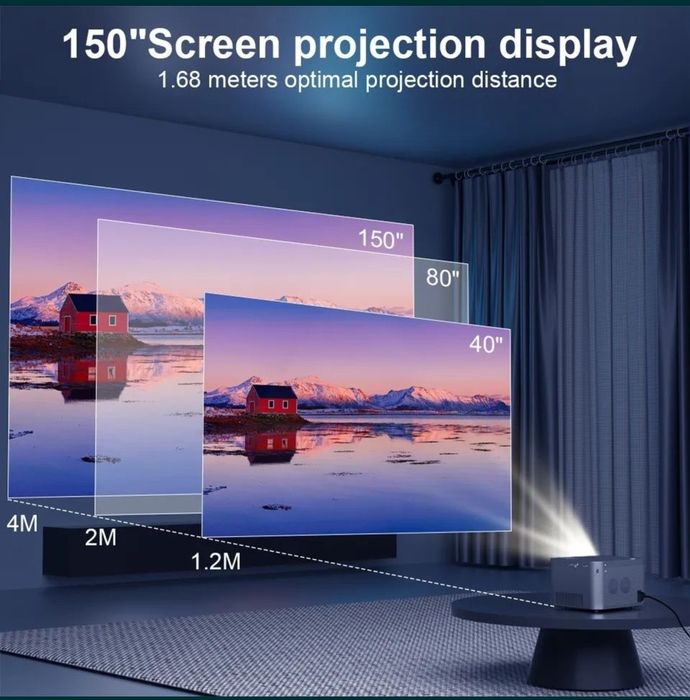 Videoproiector LED 4K,Android 11,Wi-Fi 6,32G, 580 ansi Nou