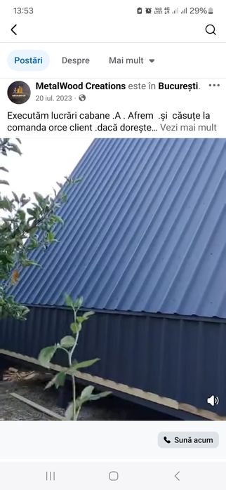 Vindem case de lemn cu două dormitoare baie bucătărie și living