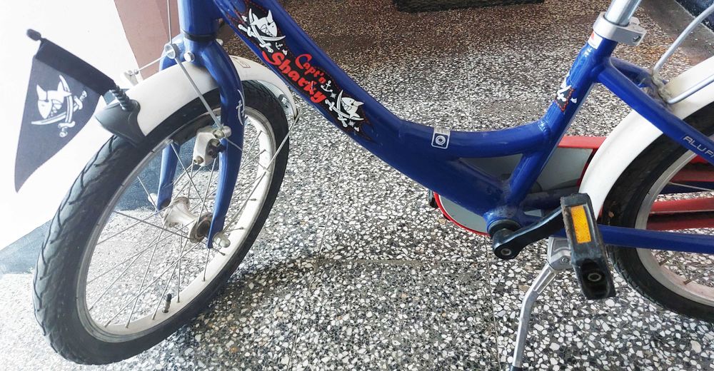 АЛУМИНИЕВ детски велосипед PUKY 18 цола, колело с помощни колела.