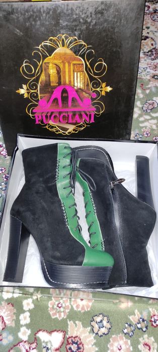 Ботильоны замша-кожа