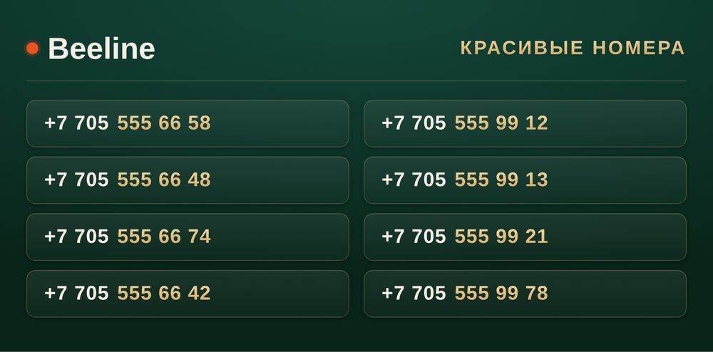 VIP номера Beeline / Красивые номера