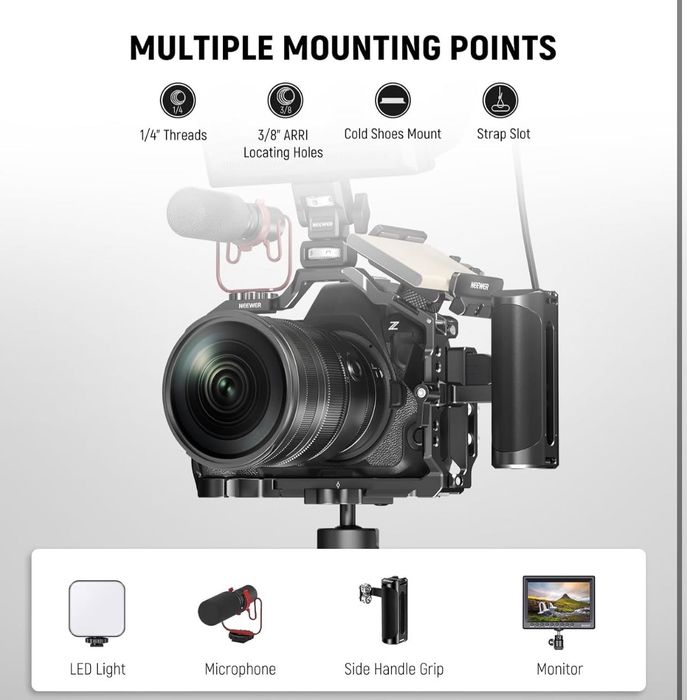 Компактен алуминиев кейдж за Nikon Z8. Камера. Фотоапарат. Видео