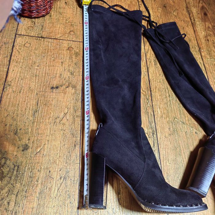 Сапоги замшевые чёрные