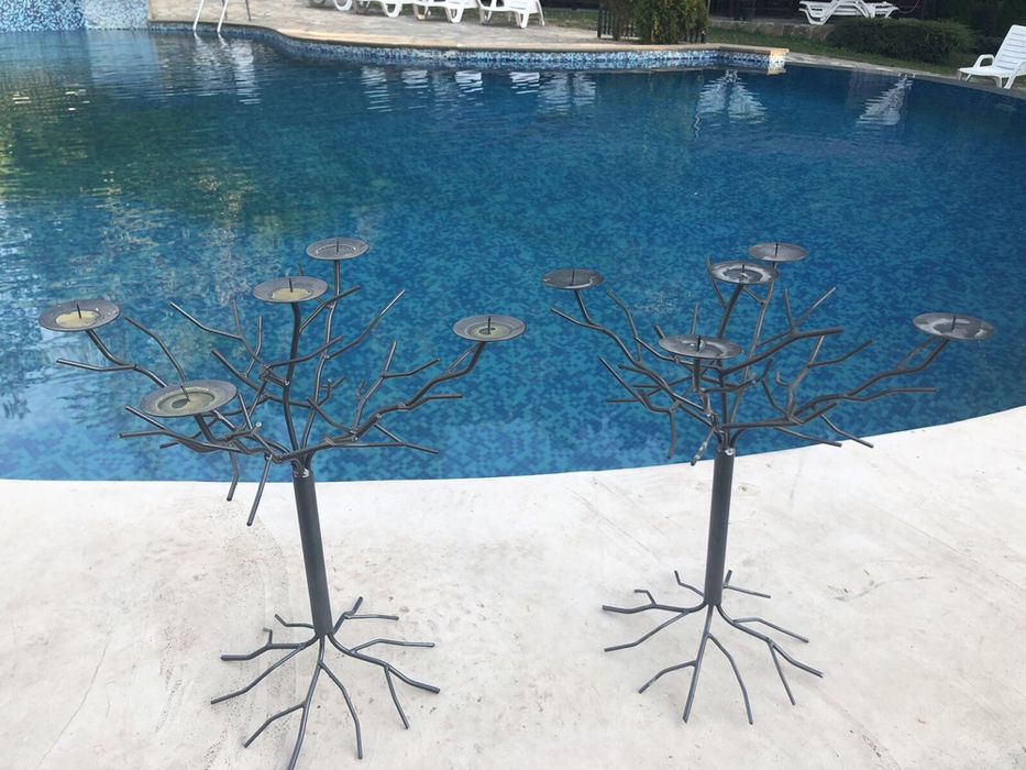 Комплект свещници керамични и метални