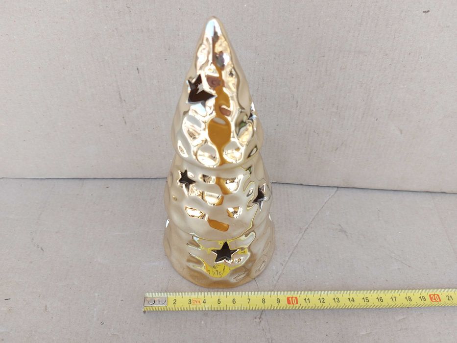 Златна порцеланова елха светеща