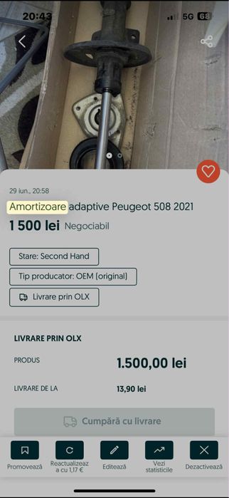 Amortizoare adaptive Peugeot 508 2021