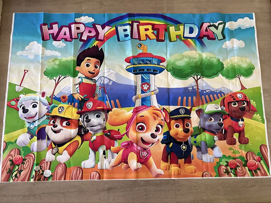 Banner Paw Patrol /Spongebob/Kuromi/Constructii