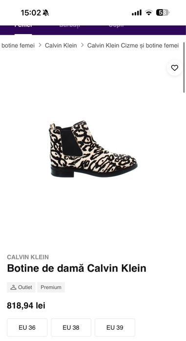 Botine /Ghete Calvin klein dama