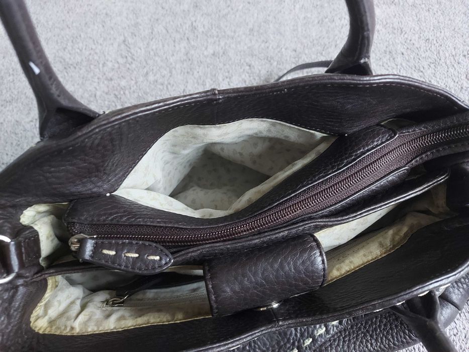 Кожена чанта Radley London - тъмно кафява