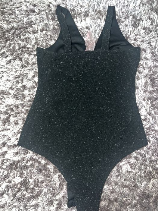 Черно бляскаво боди BSB