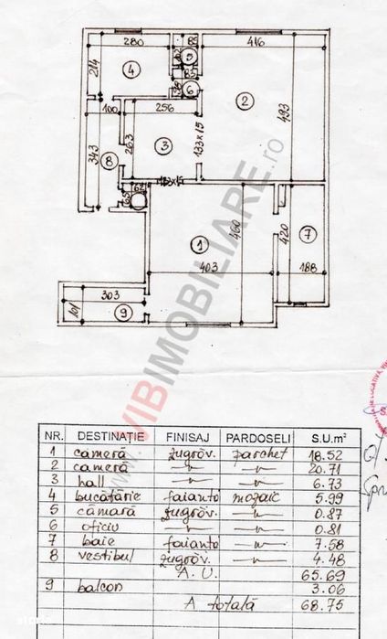 Unirii - str Avram Zenovie - 2 camere 67 mp