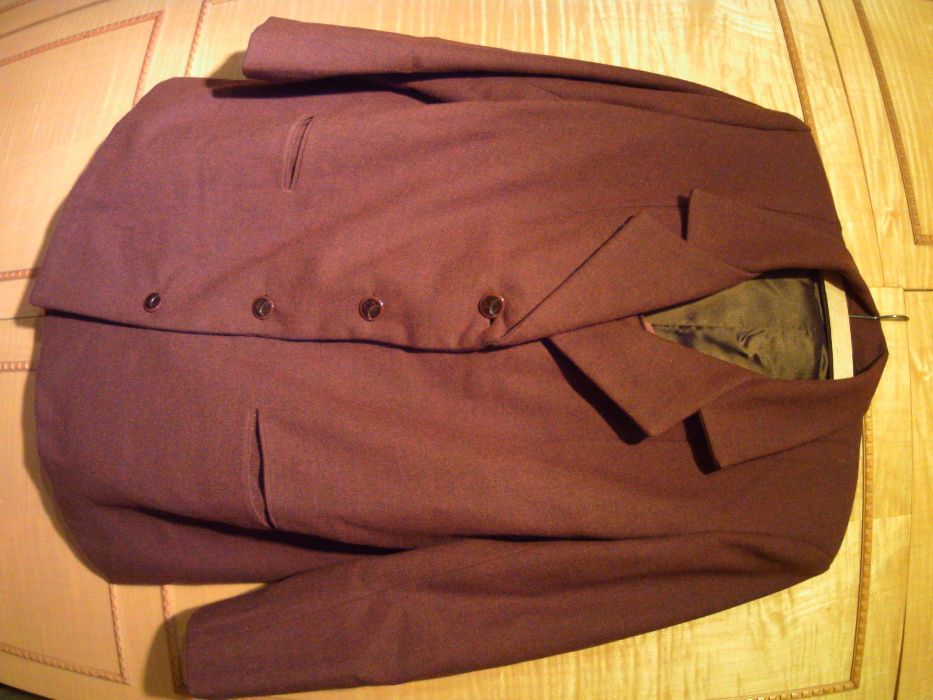 haine dama doua piese din stofa lana , culoare maro