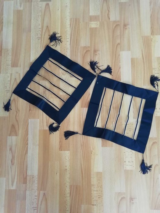 Комплект покривка, тишлайфер и 2 каренца в синьо и златисто