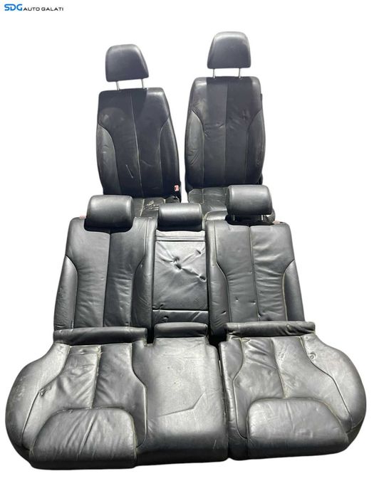 Interior Complet Scaun Scaune Stanga Dreapta Fata Sofer Pasager Piele Neagra cu Rabatare Bancheta Spate cu Sezut Spatar Volkswagen Passat B6 Break Combi 2005 - 2010 [LR0352]