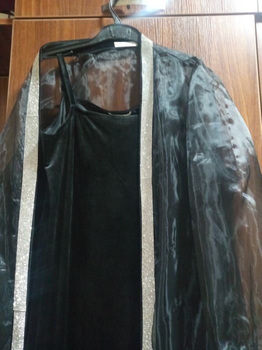 Вечернее платье двойка из органзы и бархата